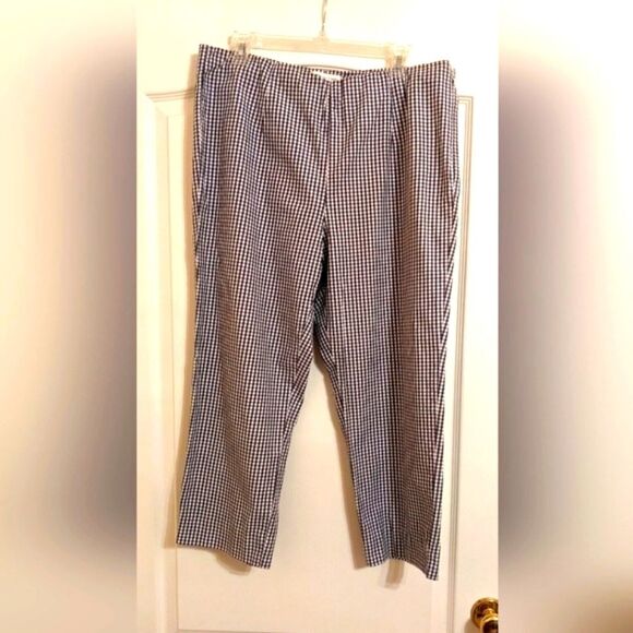 COLDWATER CREEK Crop Pants Black White Check Size 12 - Picture 2 of 9